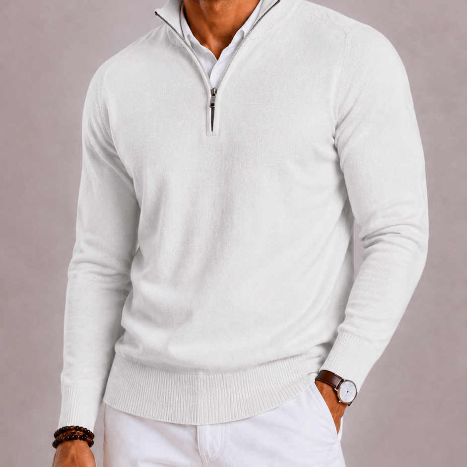Lunelle | Men's Slim Fit Half-Zip Turtleneck Sweater