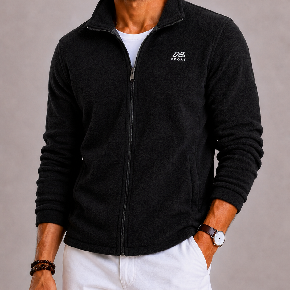 Fleece vest with stand-up collar