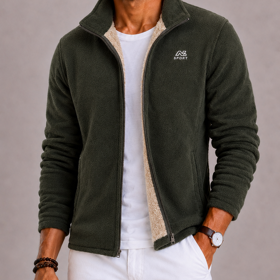 Fleece vest with stand-up collar