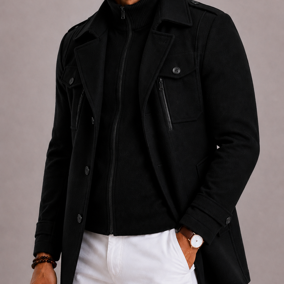 Lunelle | Heren Wollen Tweedjas met Slim Fit en Knoopsluiting