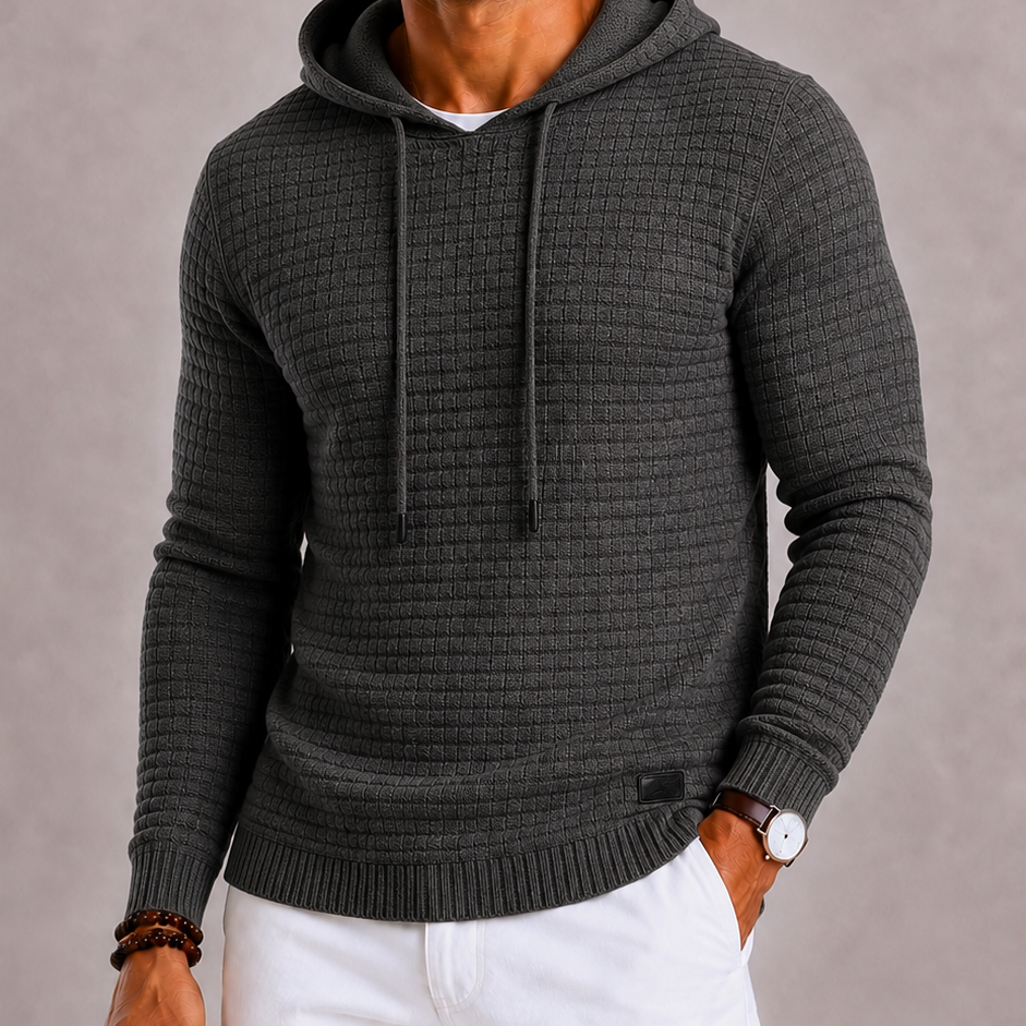 Lunelle | Heren Gebreide Hoodie met Capuchon en Trekkoord