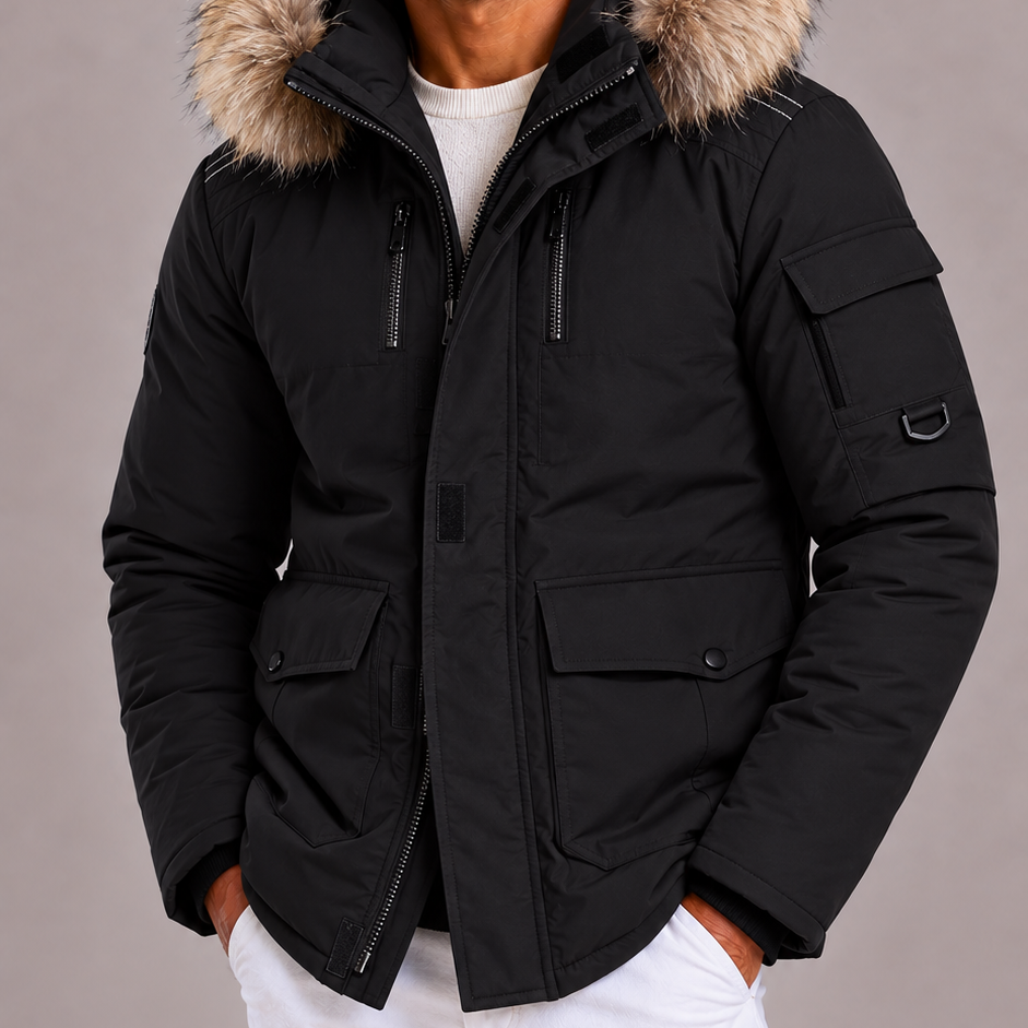 Lunelle | Heren Winterjas met Afneembare Capuchon en Rits