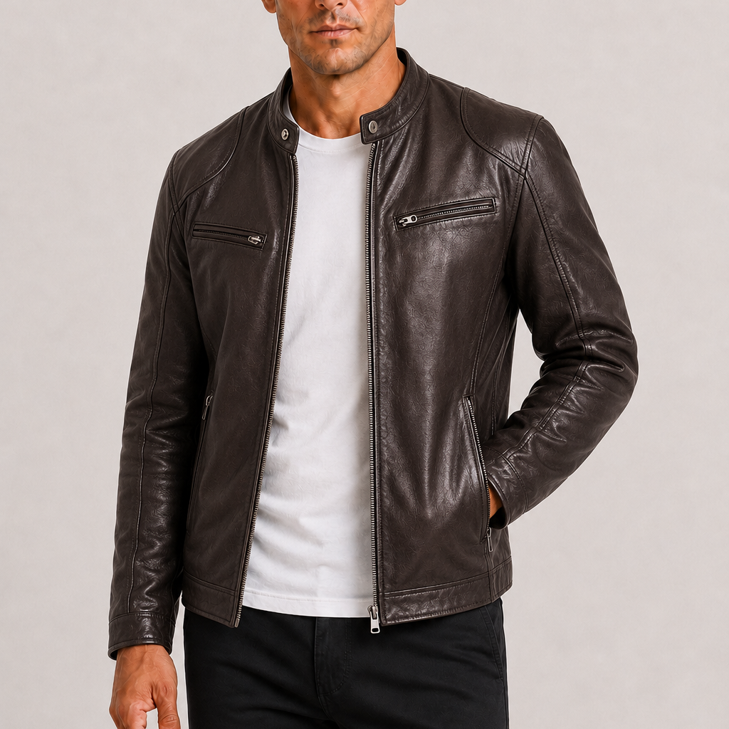 Lunelle | Heren Leren Bikerjack Stoere Tijdloze Stijl