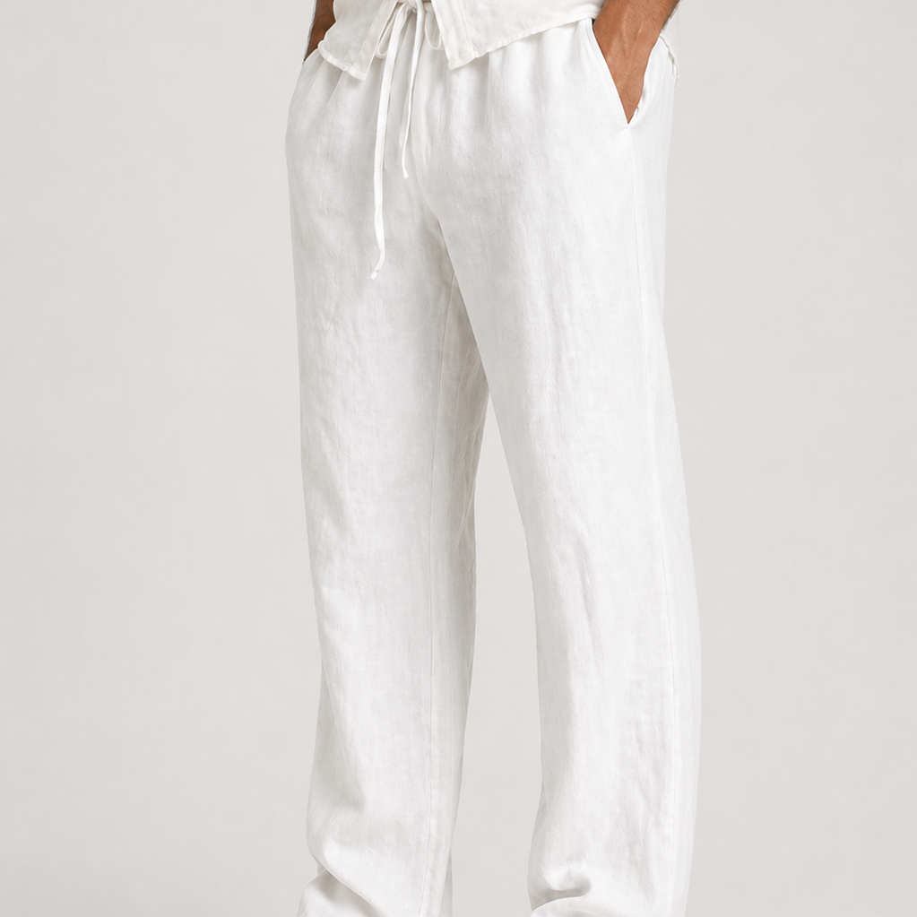 Lunelle | Heren Linnen Look Pantalon Trekkoord Comfort Pasvorm