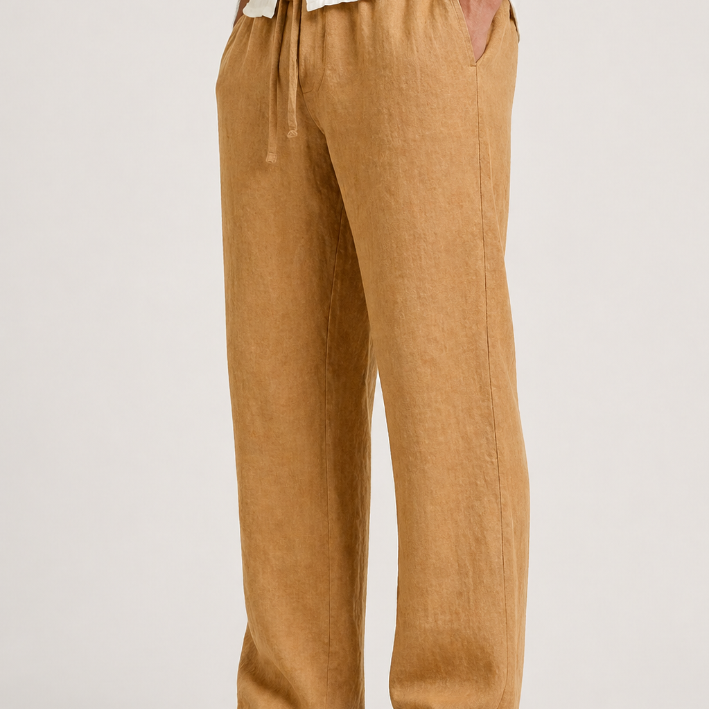 Lunelle | Heren Linnen Look Pantalon Trekkoord Comfort Pasvorm