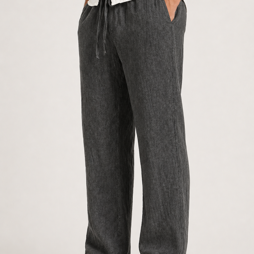 Lunelle | Heren Linnen Look Pantalon Trekkoord Comfort Pasvorm