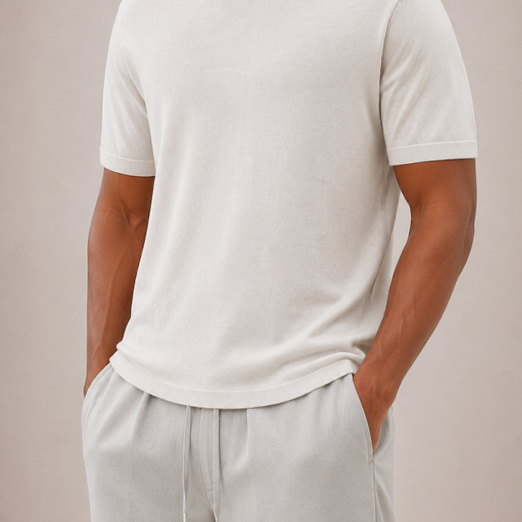 Lunelle | Heren Turtleneck T-Shirt Korte Mouwen Slim Pasvorm