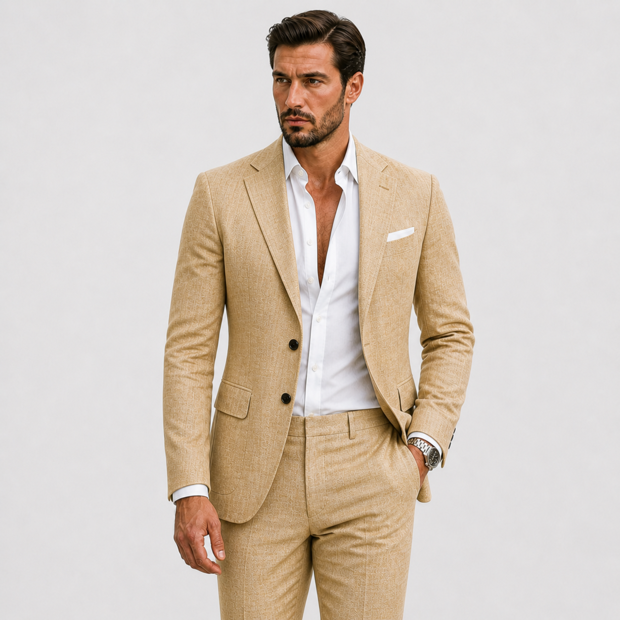 Lunelle | Heren Linnen Pak Slim-Fit Zomerse Elegantie