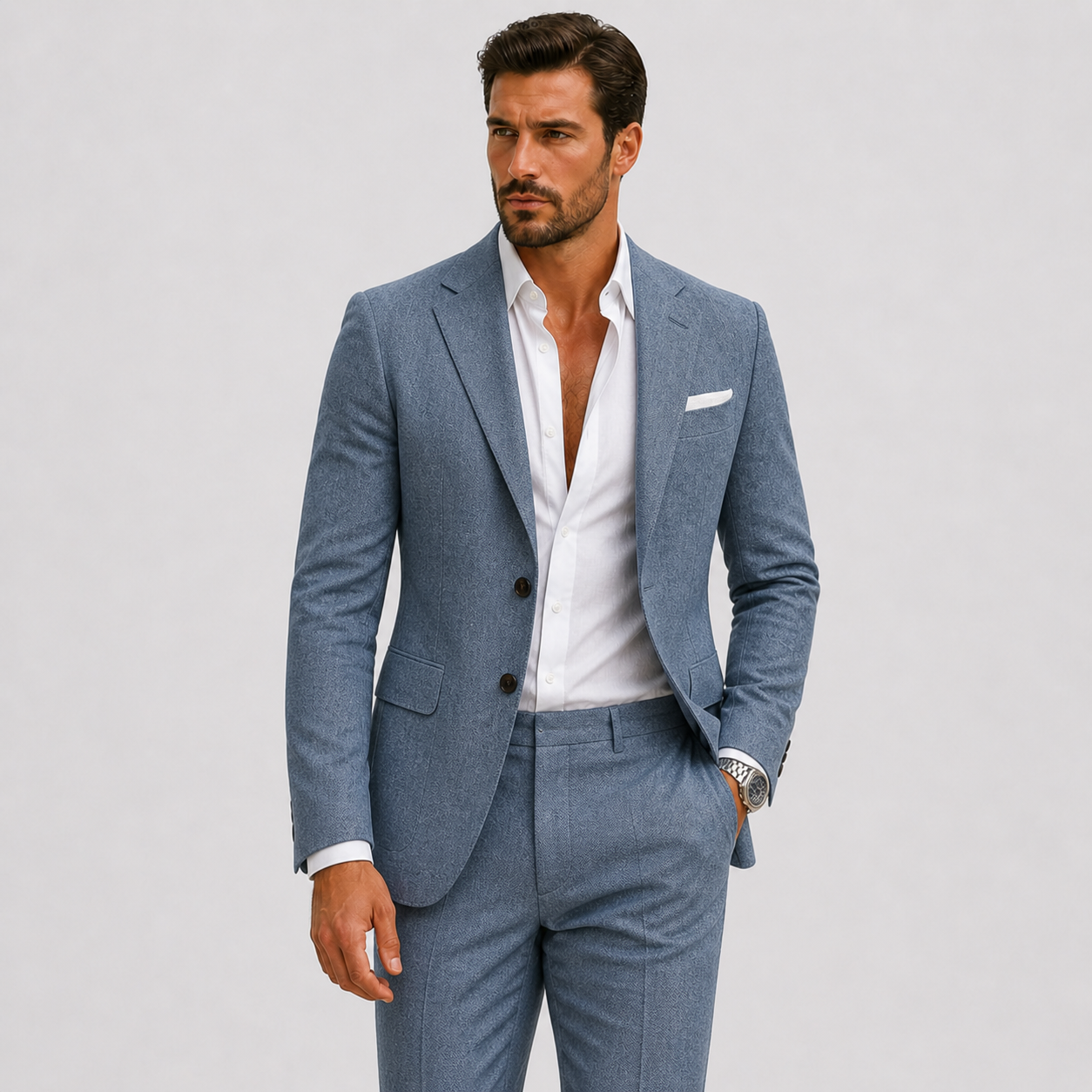 Lunelle | Heren Linnen Pak Slim-Fit Zomerse Elegantie