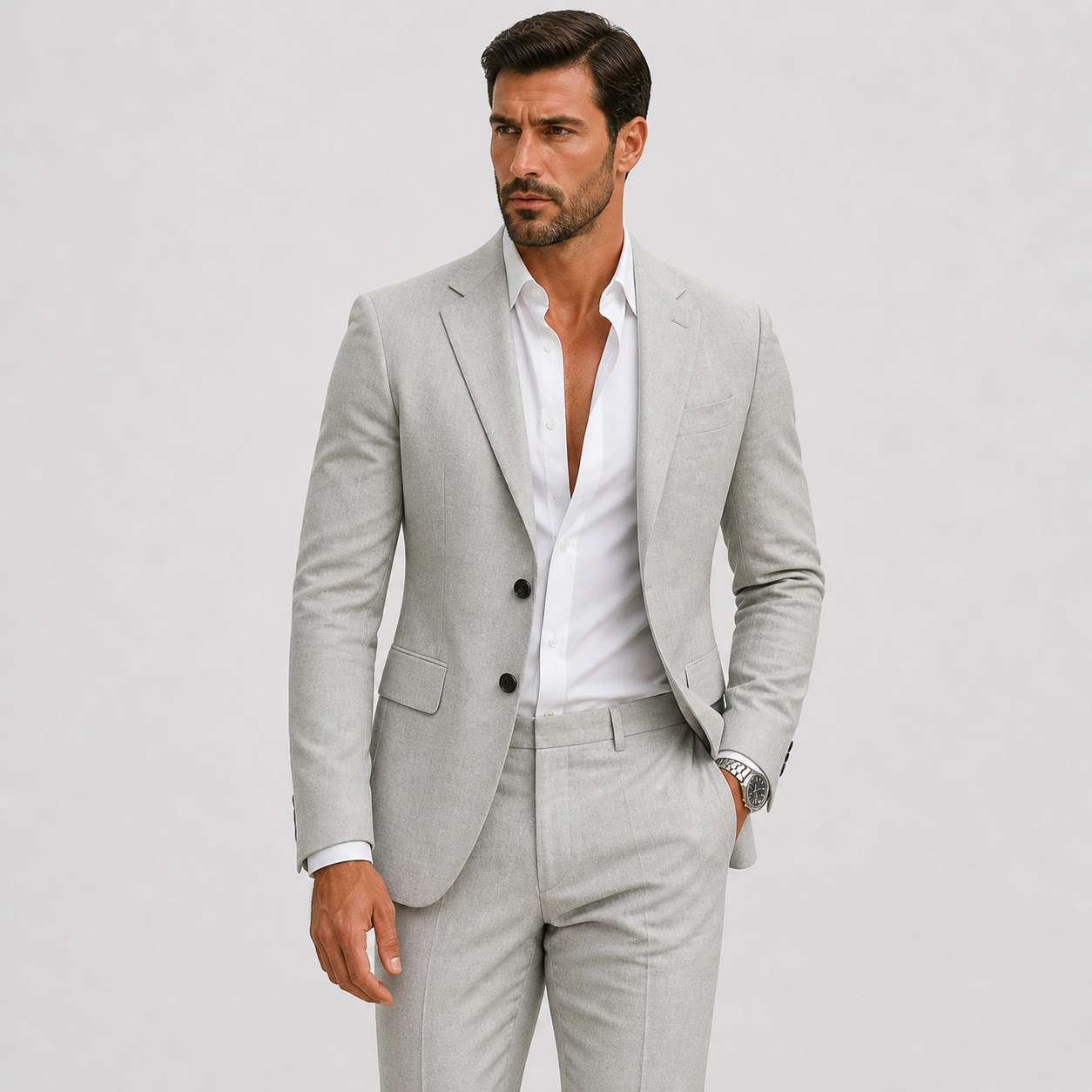 Lunelle | Heren Linnen Pak Slim-Fit Zomerse Elegantie