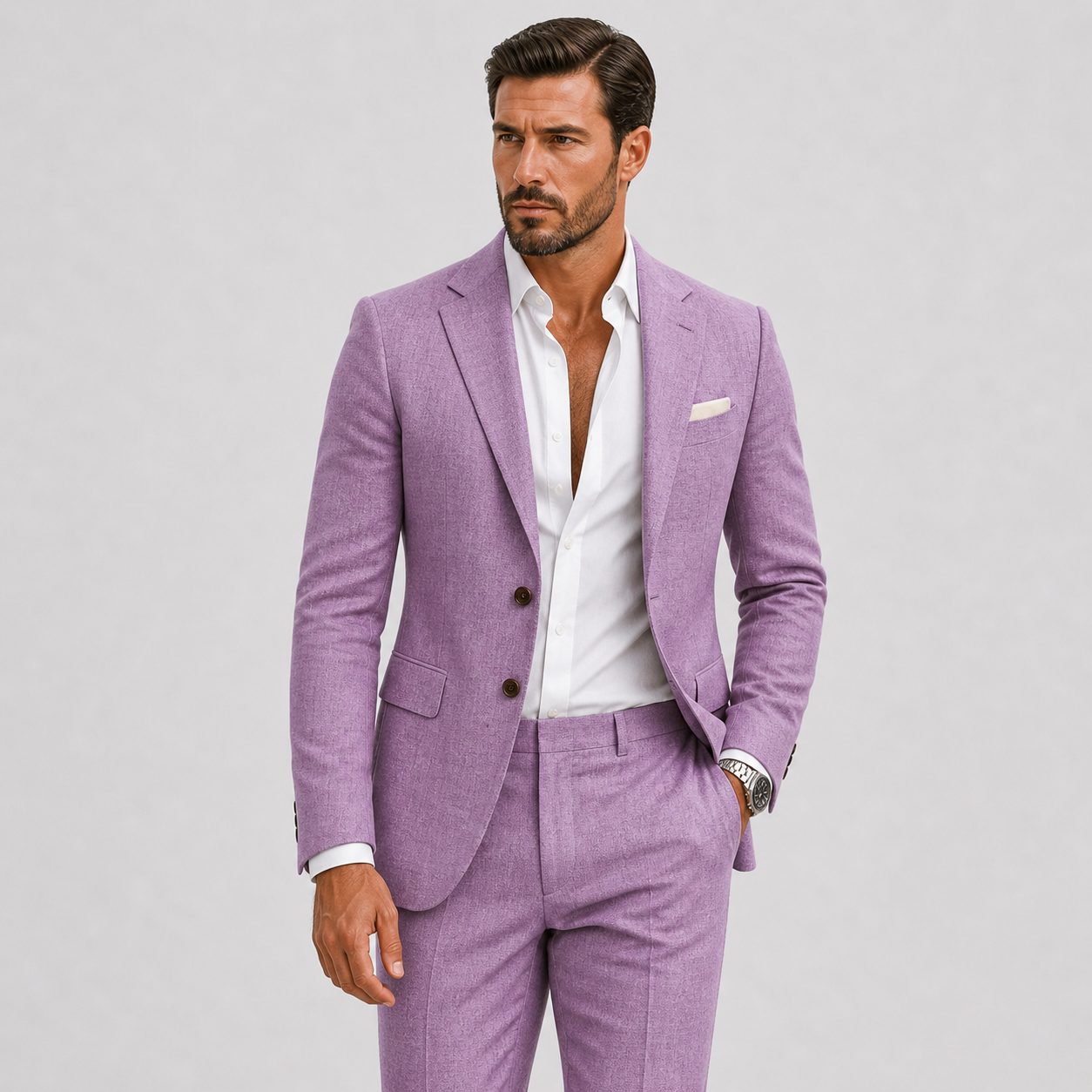 Lunelle | Heren Linnen Pak Slim-Fit Zomerse Elegantie