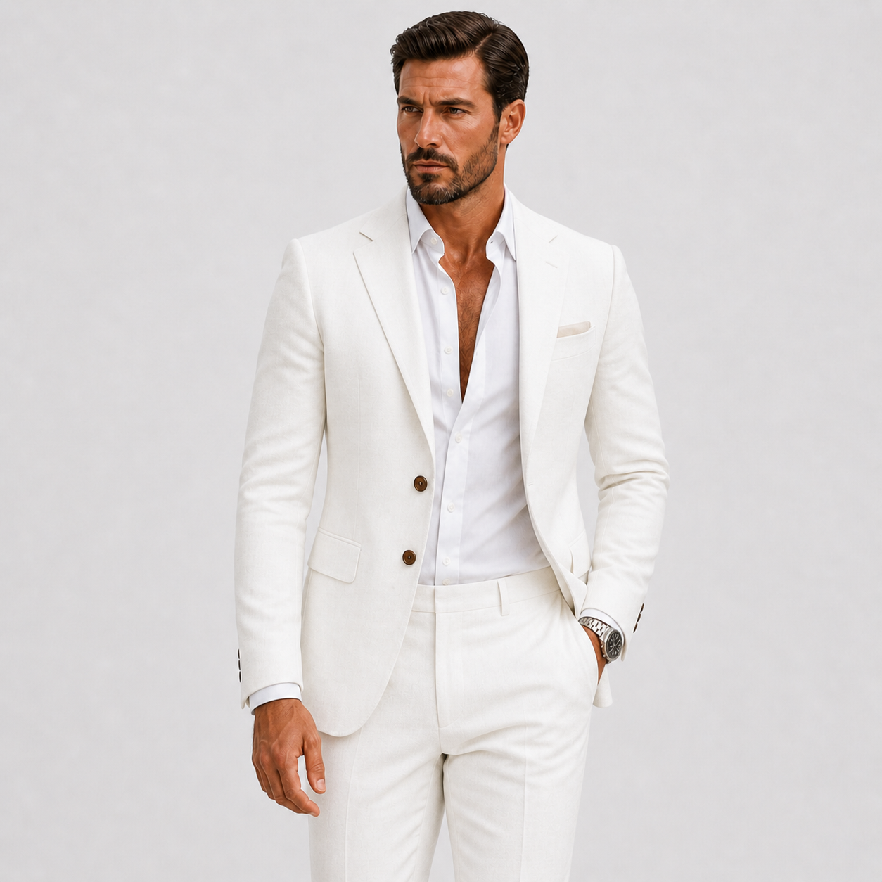 Lunelle | Heren Linnen Pak Slim-Fit Zomerse Elegantie