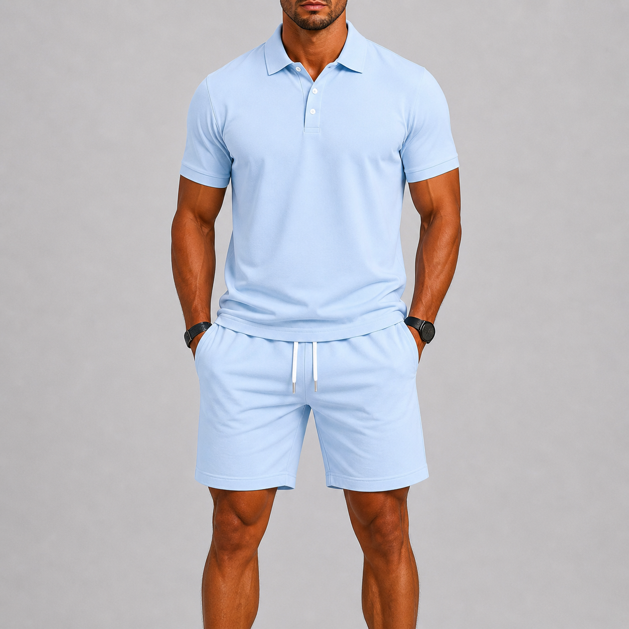 Lunelle | Heren Zomerse Sportset Polo & Shorts Lichtgewicht Comfort