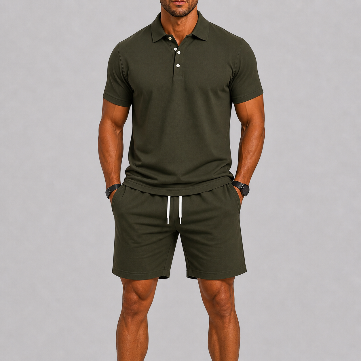 Lunelle | Heren Zomerse Sportset Polo & Shorts Lichtgewicht Comfort