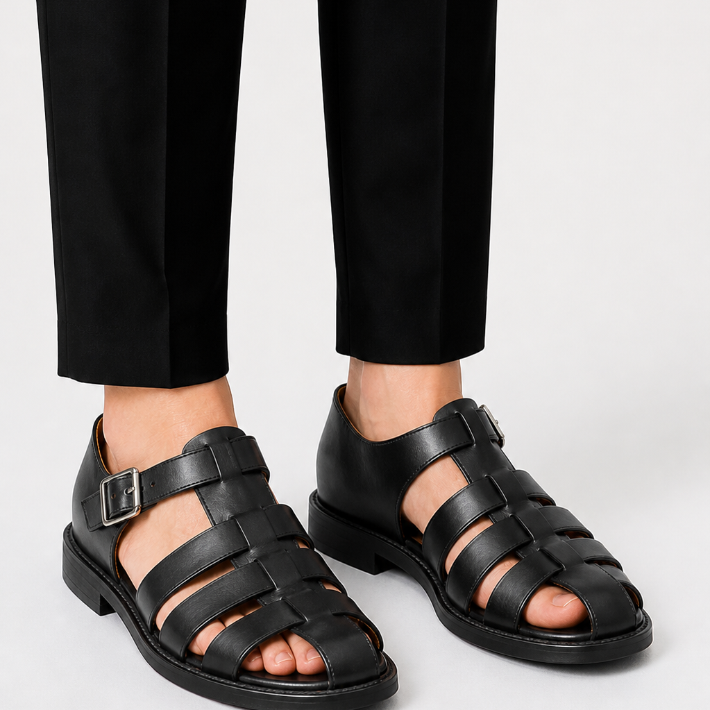 Lunelle | Heren Leren Sandalen Gesloten Design Tijdloze Zomerstijl