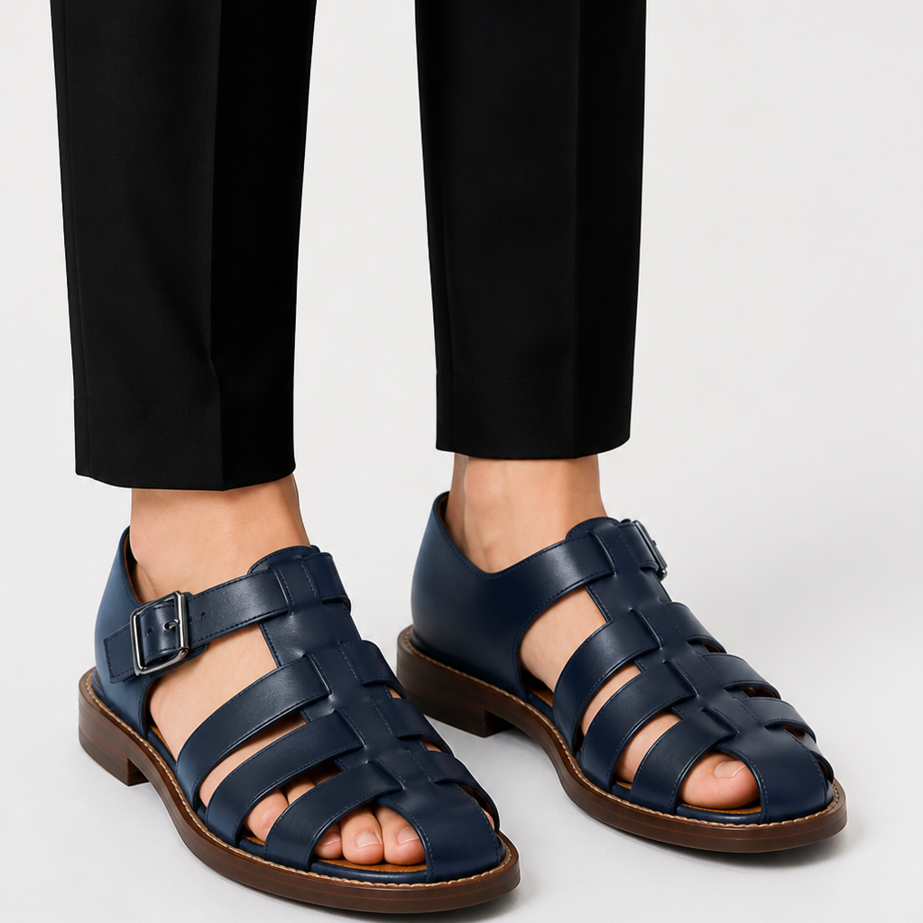 Lunelle | Heren Leren Sandalen Gesloten Design Tijdloze Zomerstijl