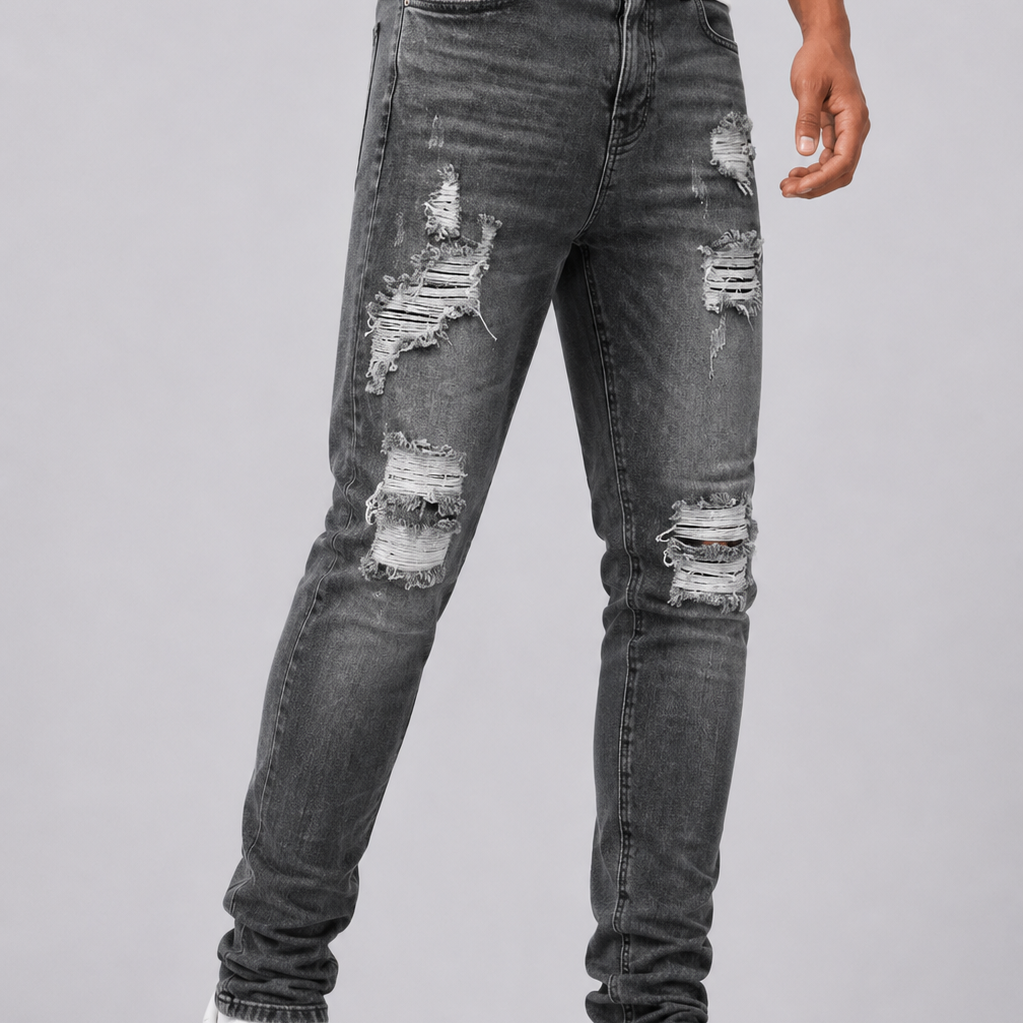 Lunelle | Heren Gescheurde Jeans Slim-Fit Moderne Streetstyle