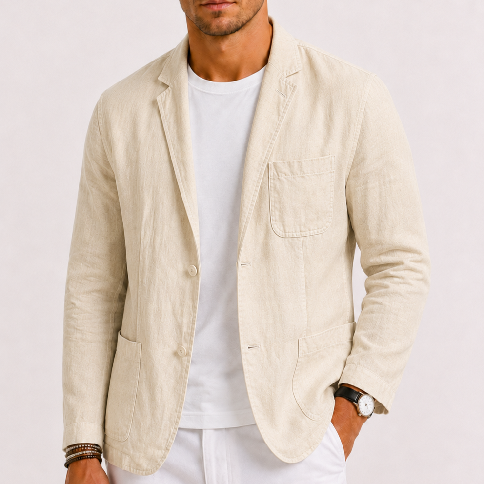 Lunelle | Heren Linnen Blazer Relaxed Tijdloze Elegantie