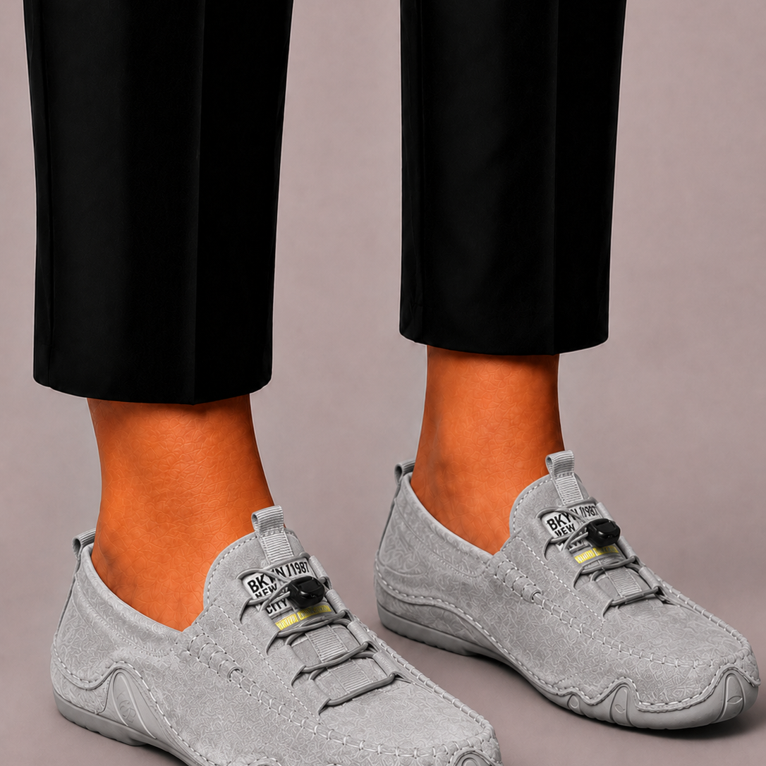 Lunelle | Heren Suède Instappers met Mesh Details