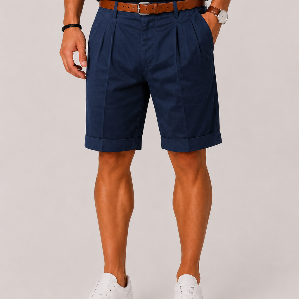 Lunelle | Heren Linnenlook Shorts met Plooien