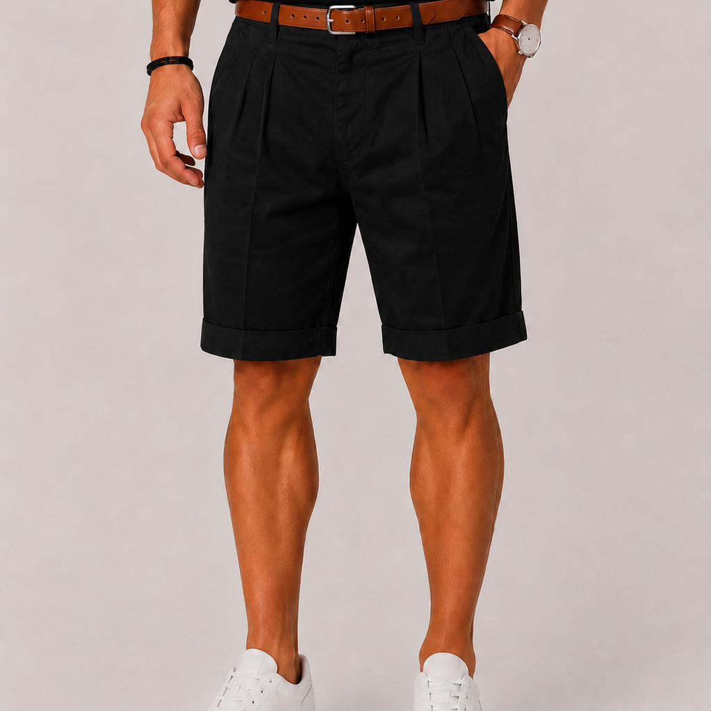 Lunelle | Heren Linnenlook Shorts met Plooien