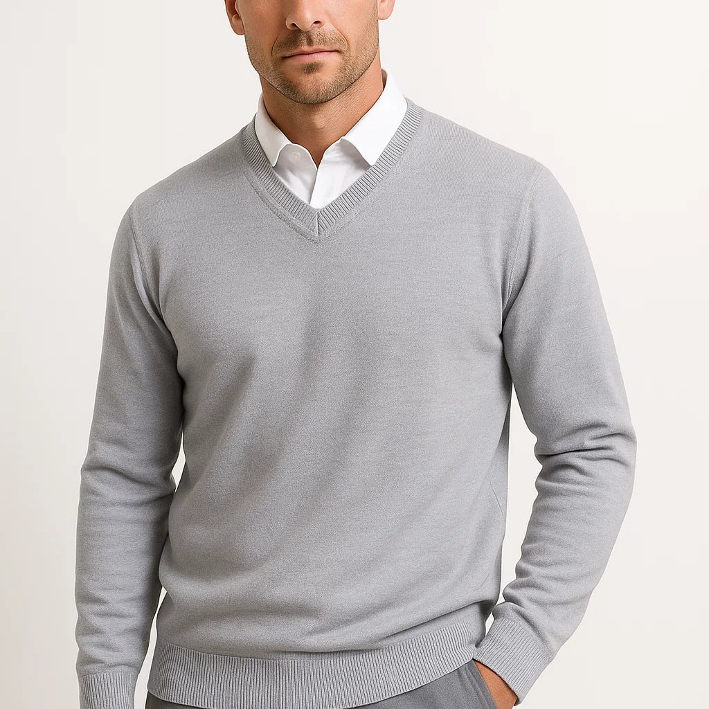 Lunelle | Heren Cashmere Pullover V-Hals Slim Fit Elegante Casual Wear