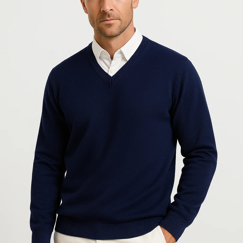Lunelle | Heren Cashmere Pullover V-Hals Slim Fit Elegante Casual Wear