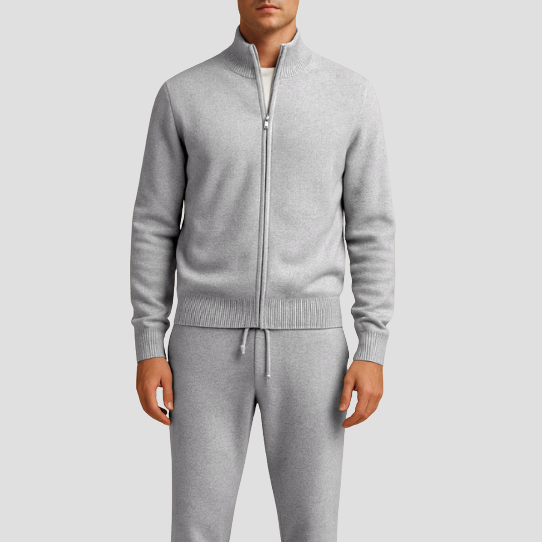 Lunelle | Heren Casual Set Merino Wol Ritsjack en Broek