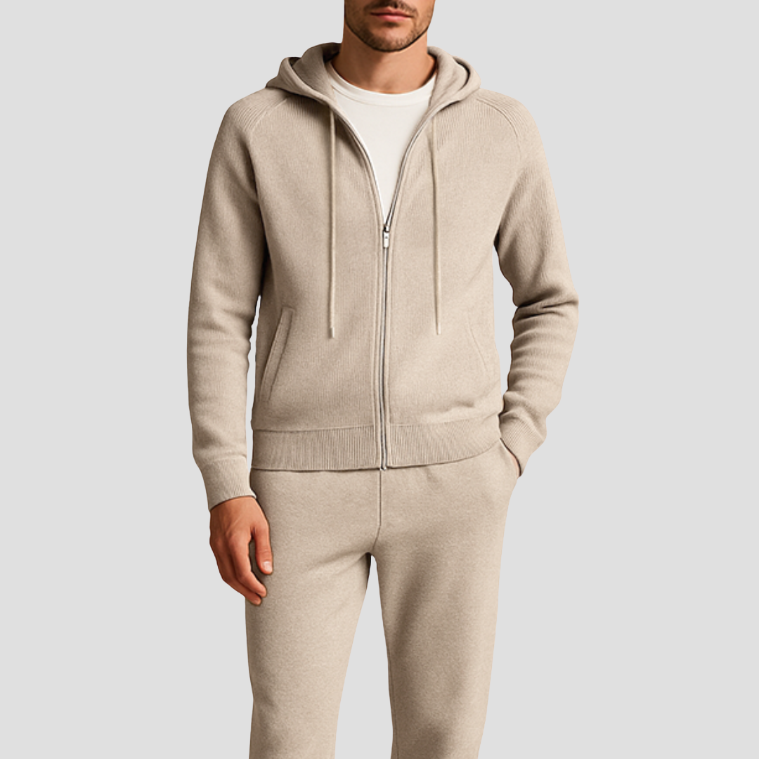 Lunelle | Heren Loungewear Set Wol Rits Hoodie Joggingbroek