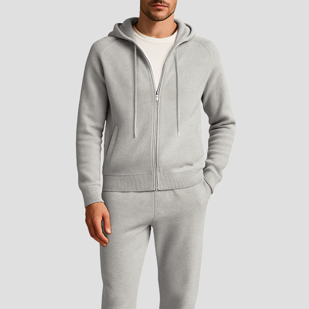Lunelle | Heren Loungewear Set Wol Rits Hoodie Joggingbroek