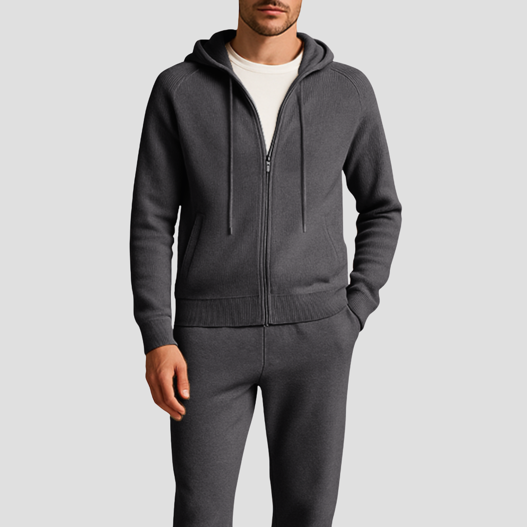 Lunelle | Heren Loungewear Set Wol Rits Hoodie Joggingbroek