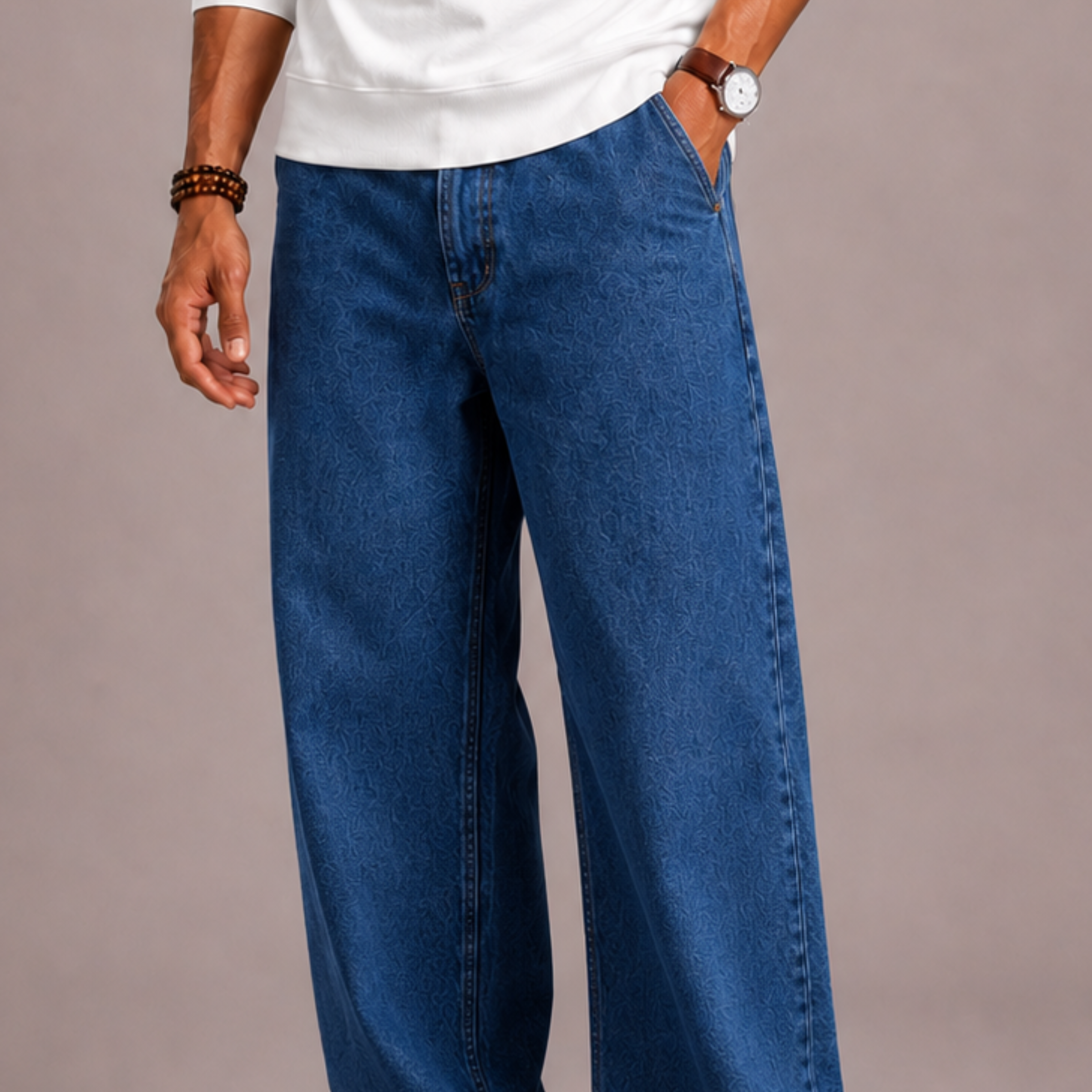 Lunelle | Heren Jeans met Wijde Pijpen en Loose Fit