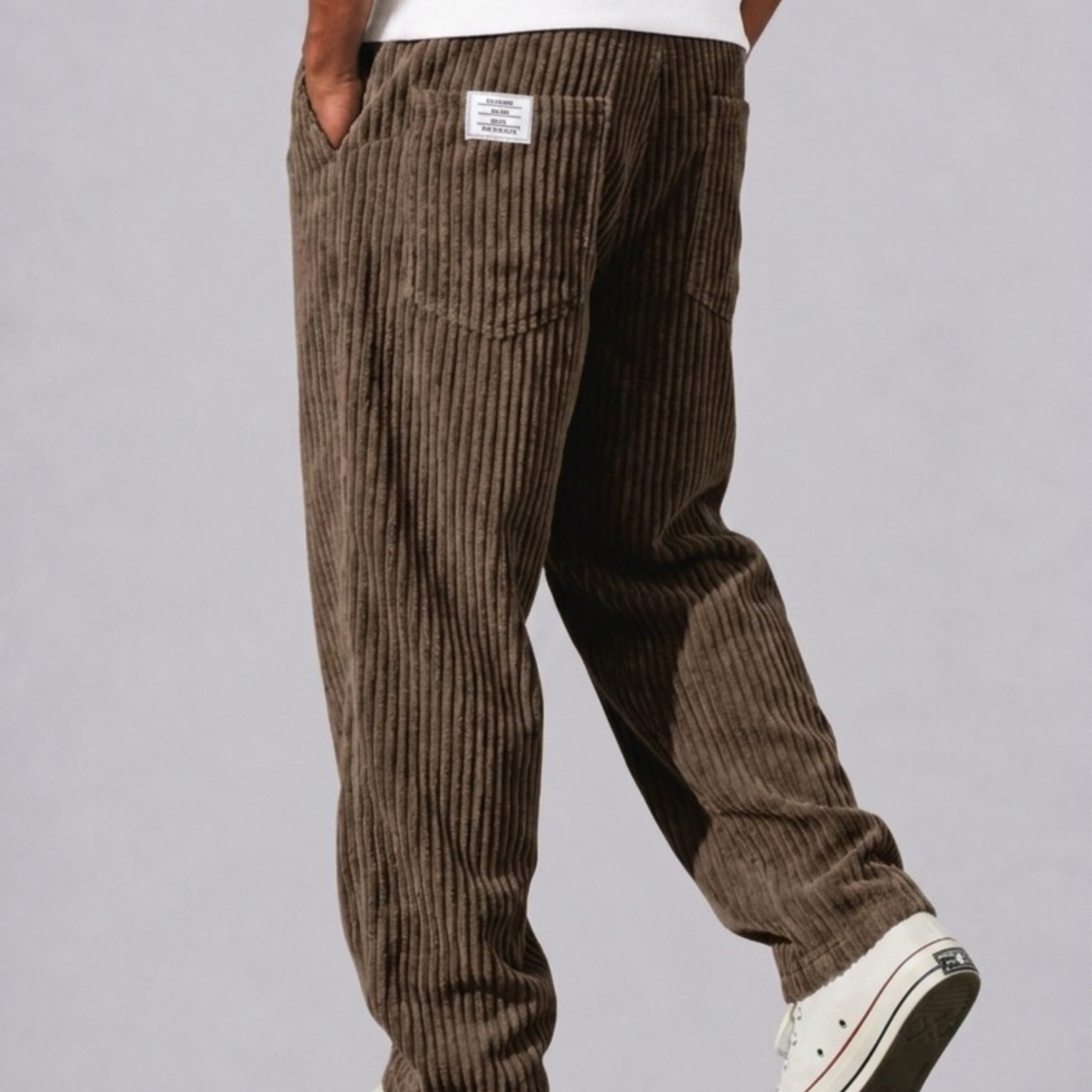 Lunelle | Heren Cord Broek met Elastische Taille en Trekkoord