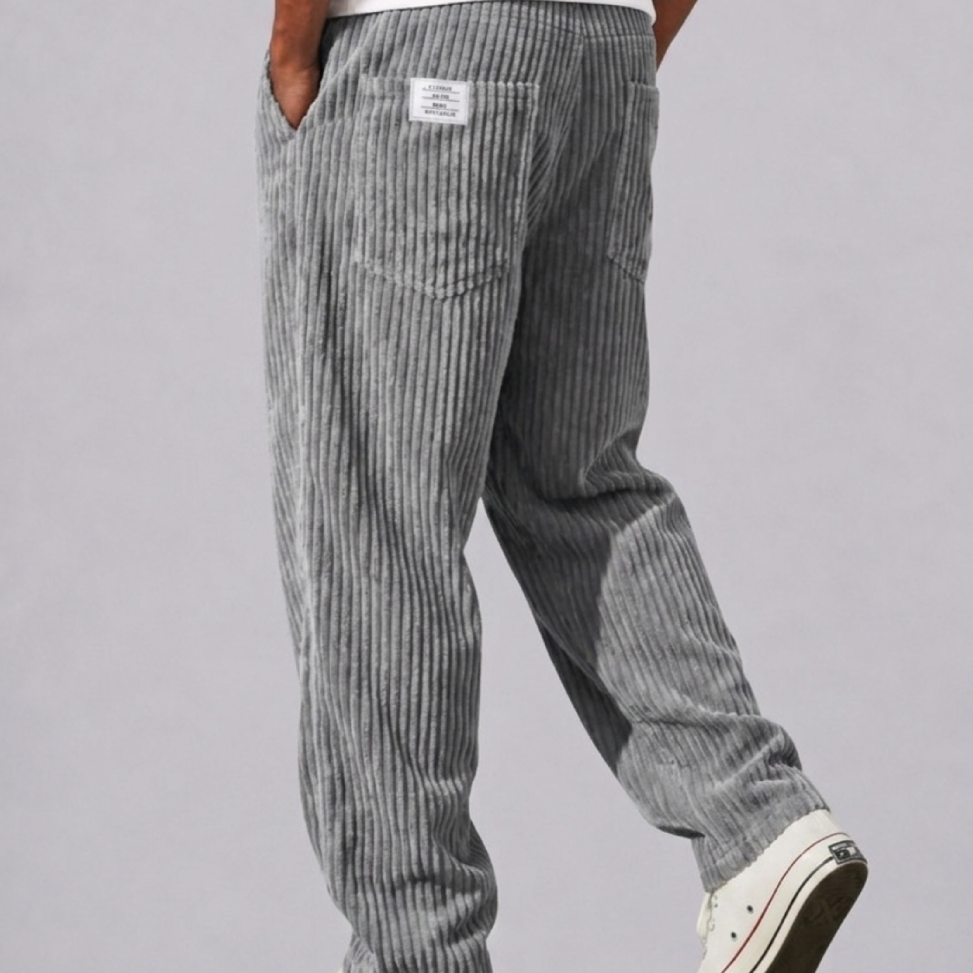 Lunelle | Heren Cord Broek met Elastische Taille en Trekkoord