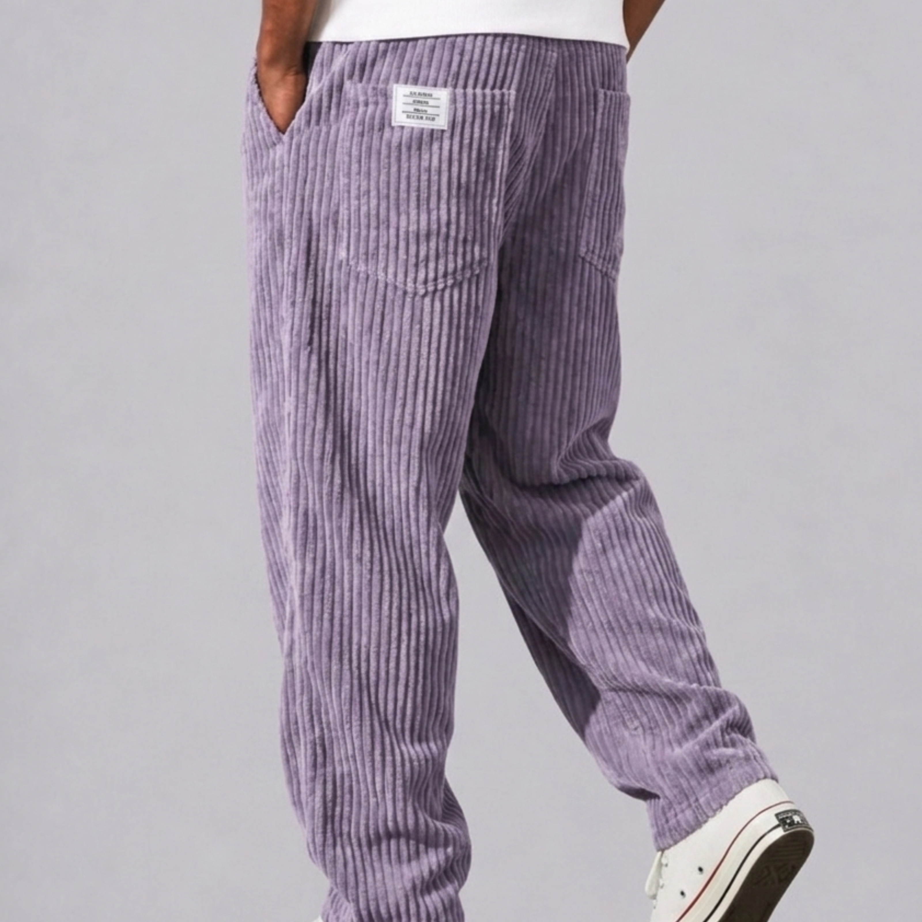Lunelle | Heren Cord Broek met Elastische Taille en Trekkoord