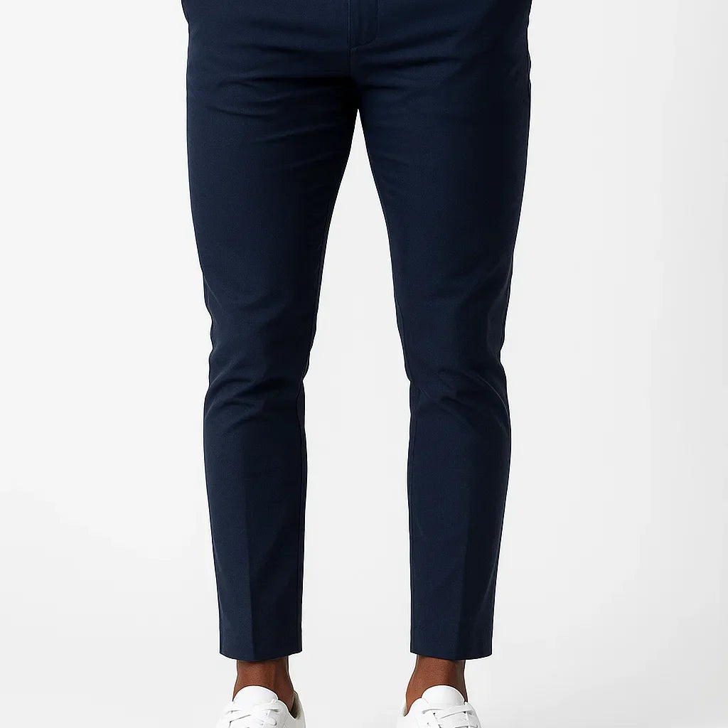Lunelle | Heren Chino Broeken Khaki Stretch Stof Moderne Pasvorm