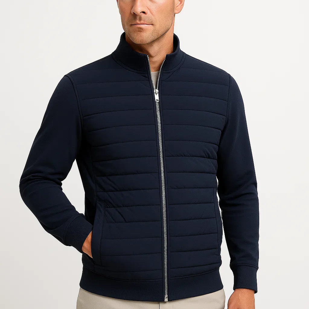 Lunelle | Herenjack Hybrid Gevoerde Gebreide Mouwen Polyester Katoen