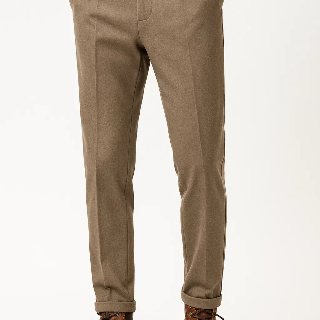 Lunelle | Herenbroek Wolmix Gestructureerde Pasvorm Slim Tapered Pijp