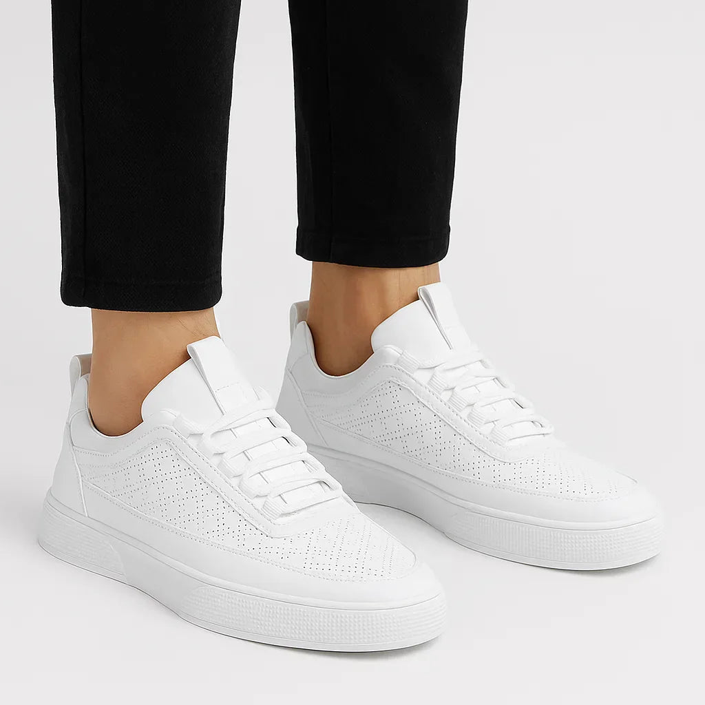 Lunelle | Heren Sneakers Leer Casual Ademend Perforated Ontwerp