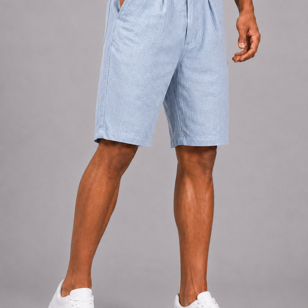 Lunelle | Heren Short met Linnenuitstraling en Elastische Taille
